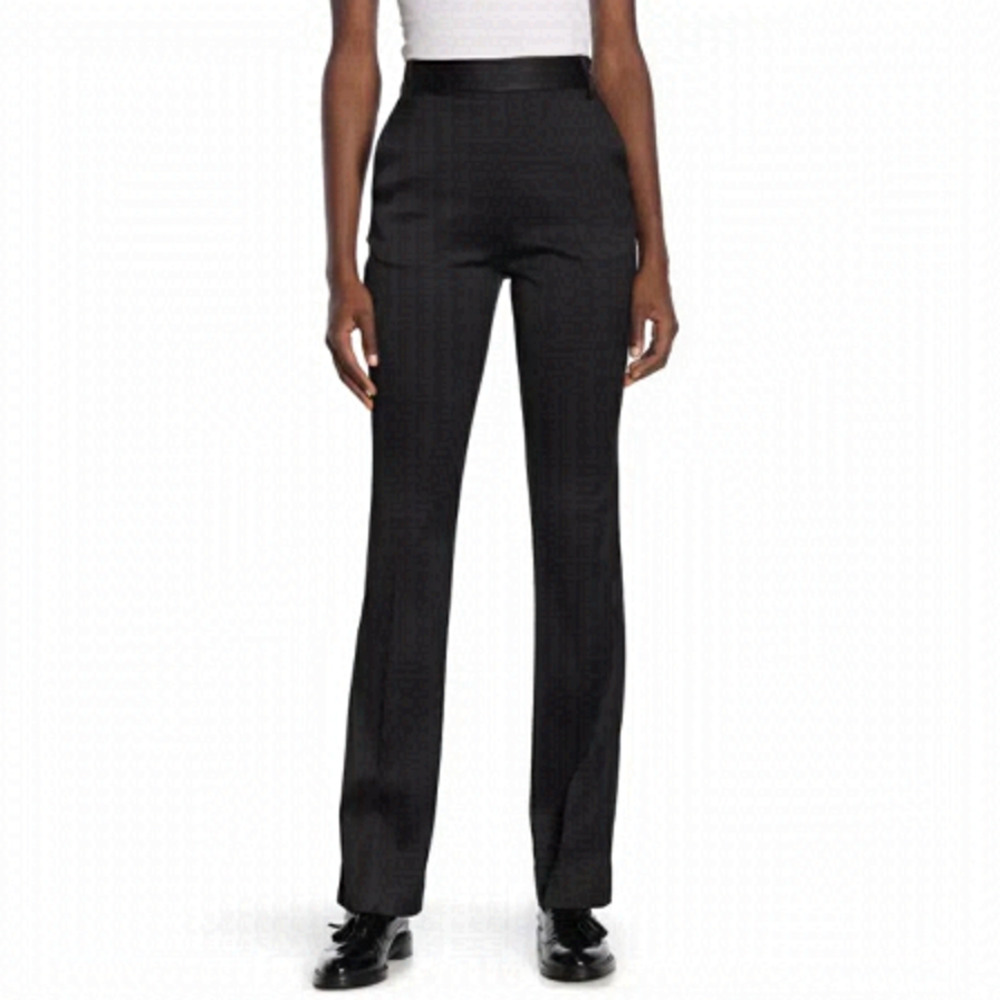 FRAME Le Mini Bootcut Silk Black Trousers